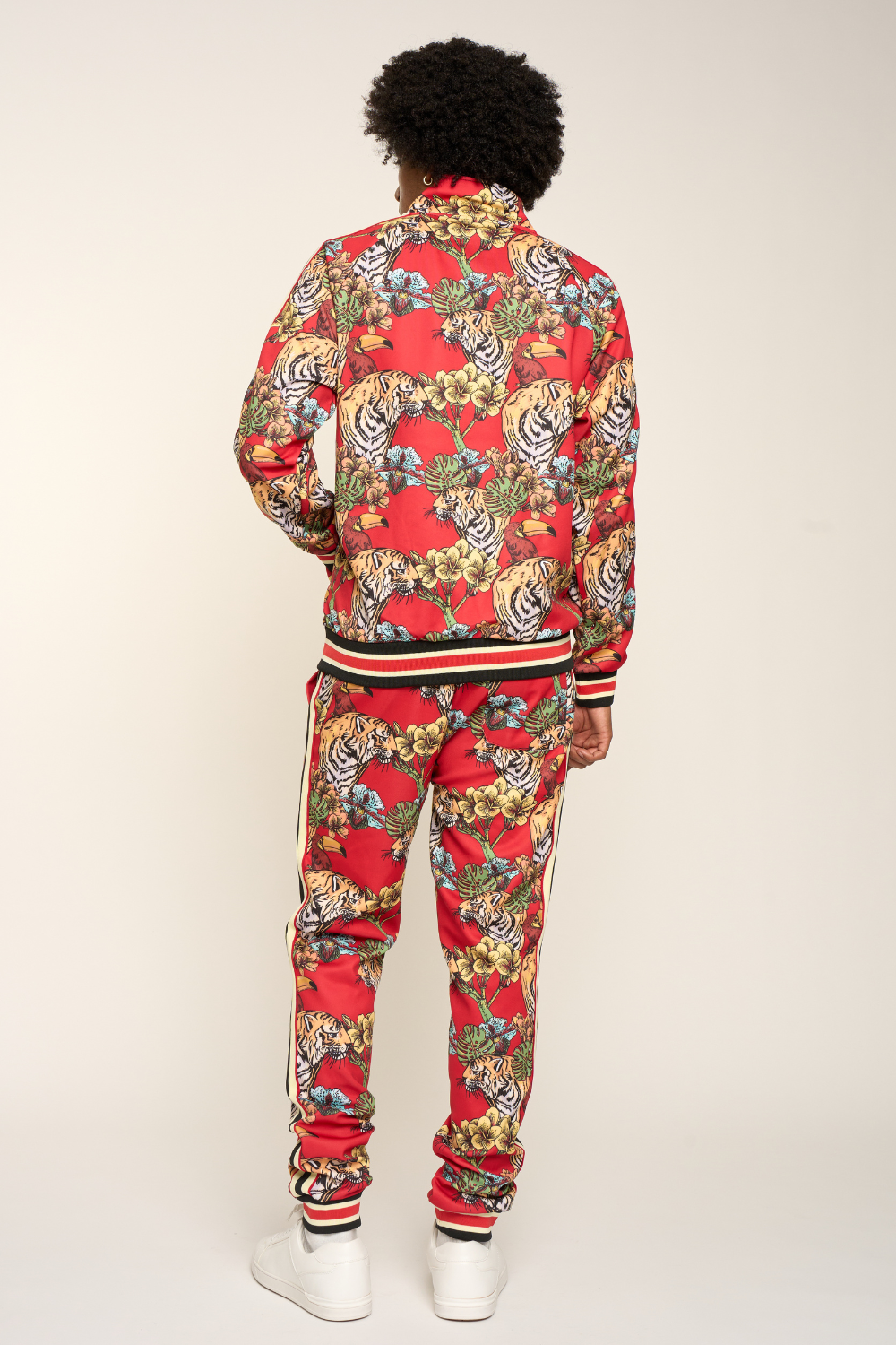 G Striped Floral Tiger Track Suit Set