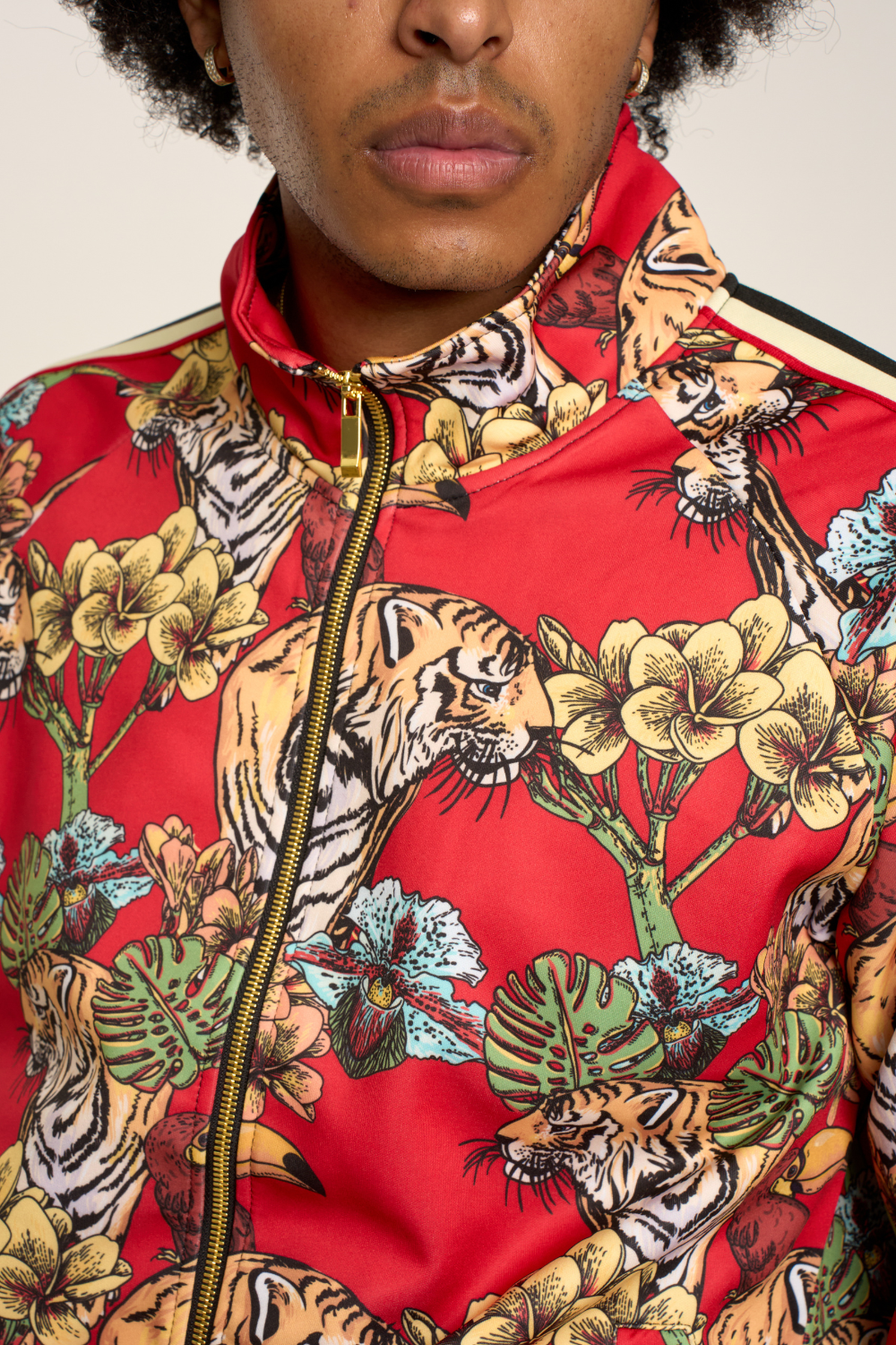 G Striped Floral Tiger Track Suit Set