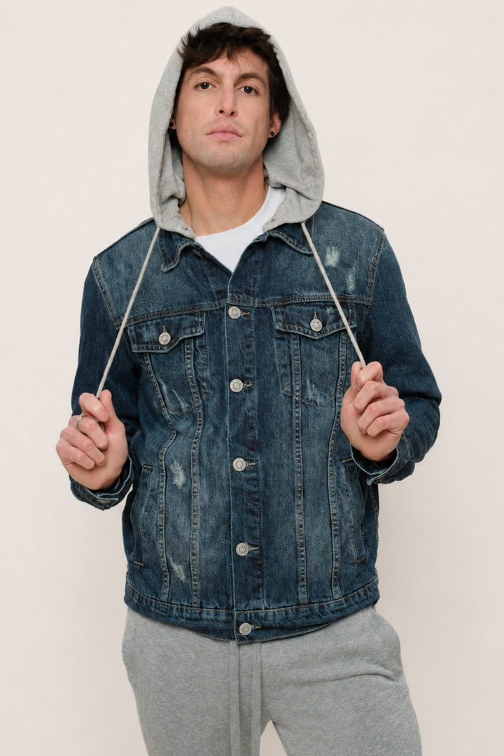 Layered Hooded Denim Jacket G-Style USA