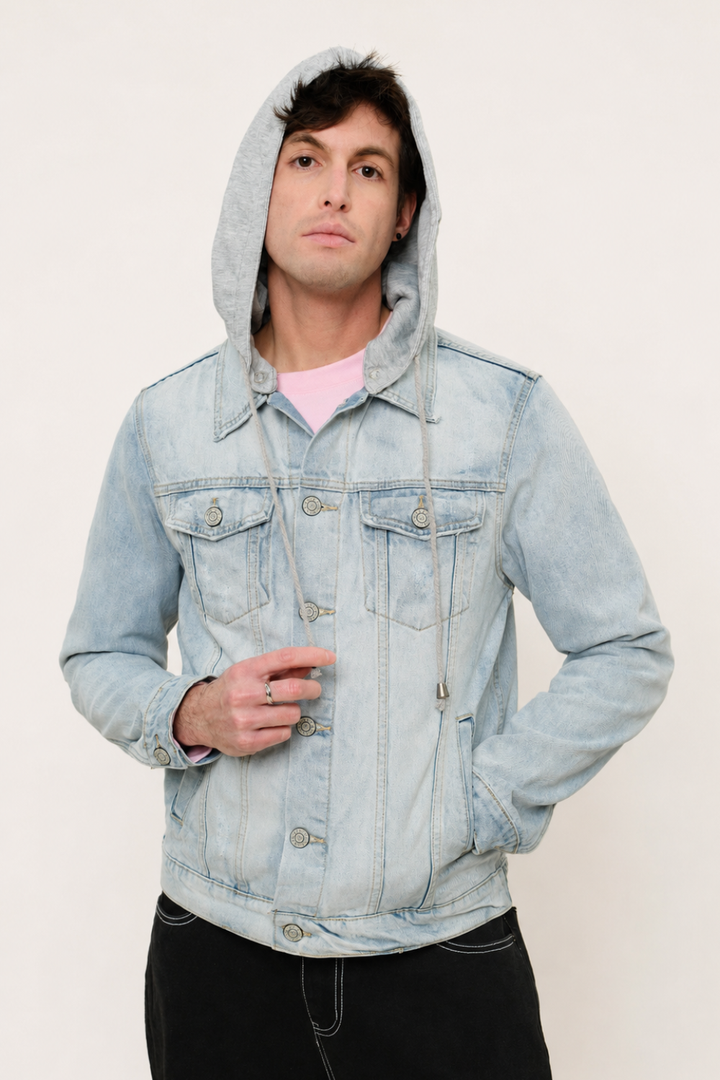 Layered Hooded Denim Jacket G-Style USA