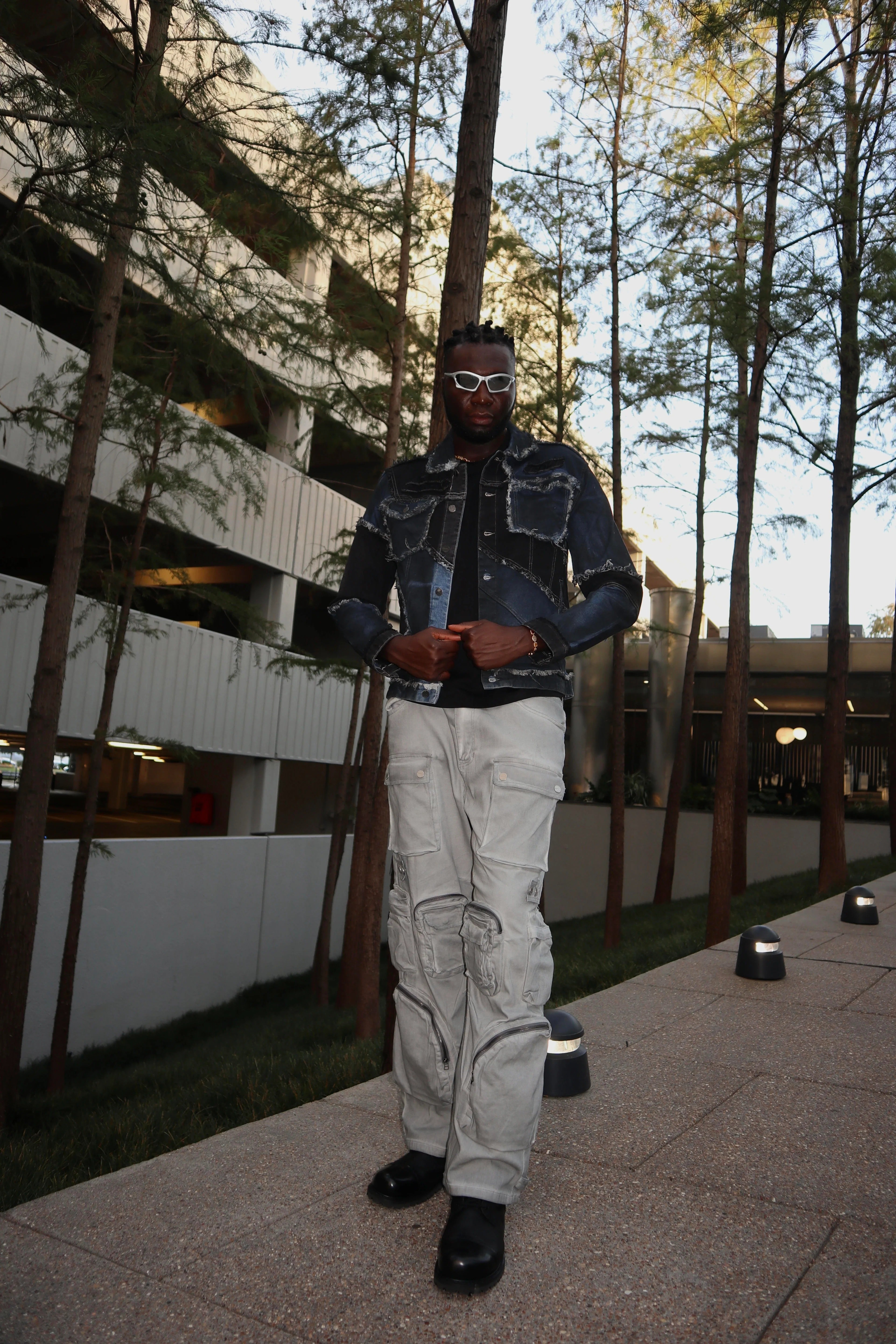Men's Y2k Wide Fit Utility Cargo Baggy Denim Pants