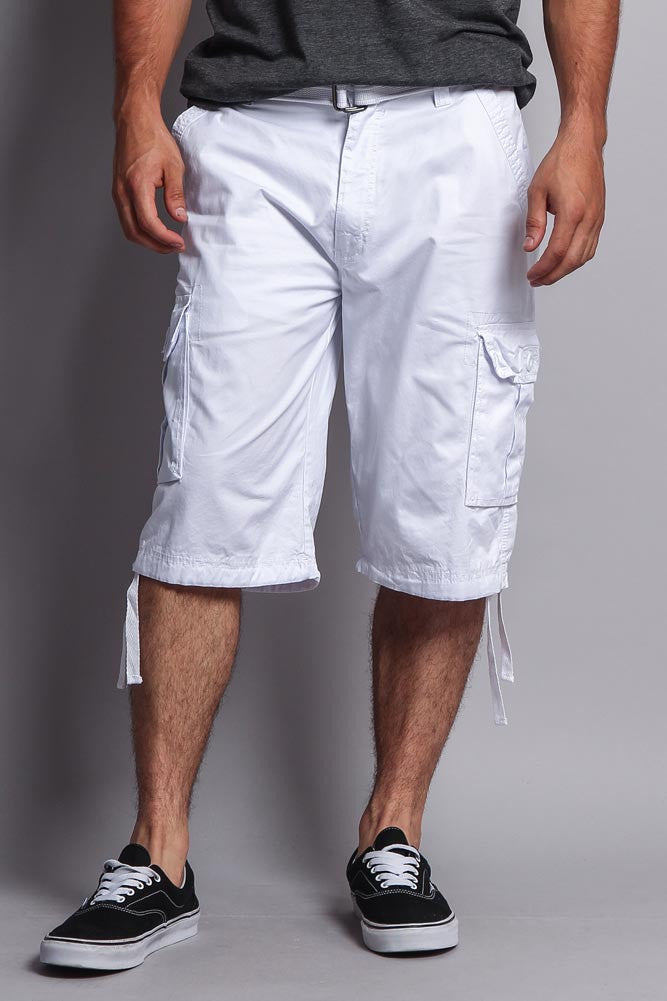 Solid Color Ripstop Belted Cargo Shorts – G-Style USA