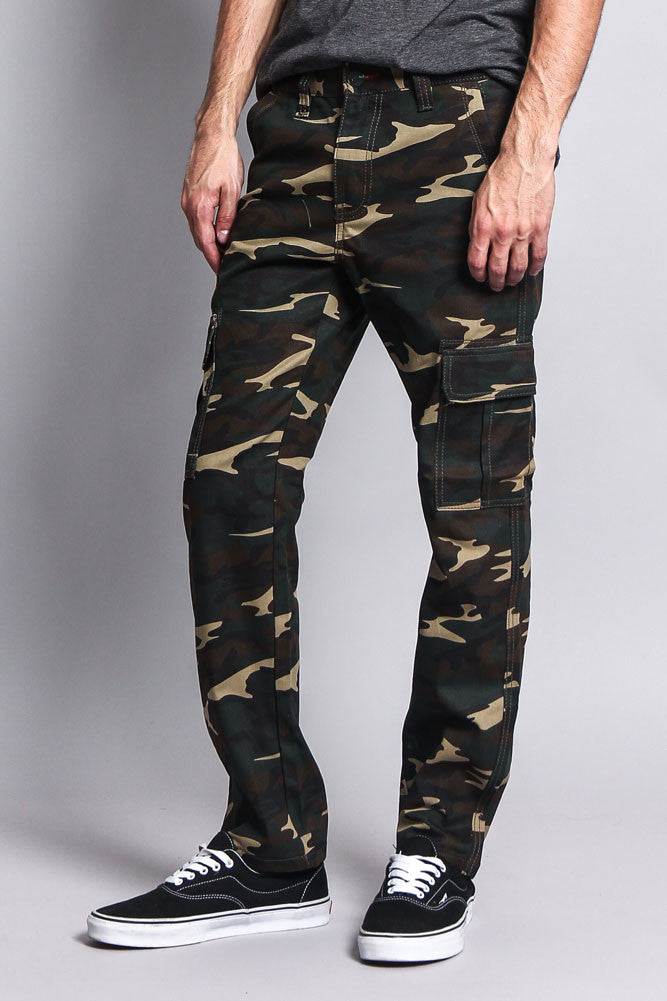 Mens slim fit camo fashion pants