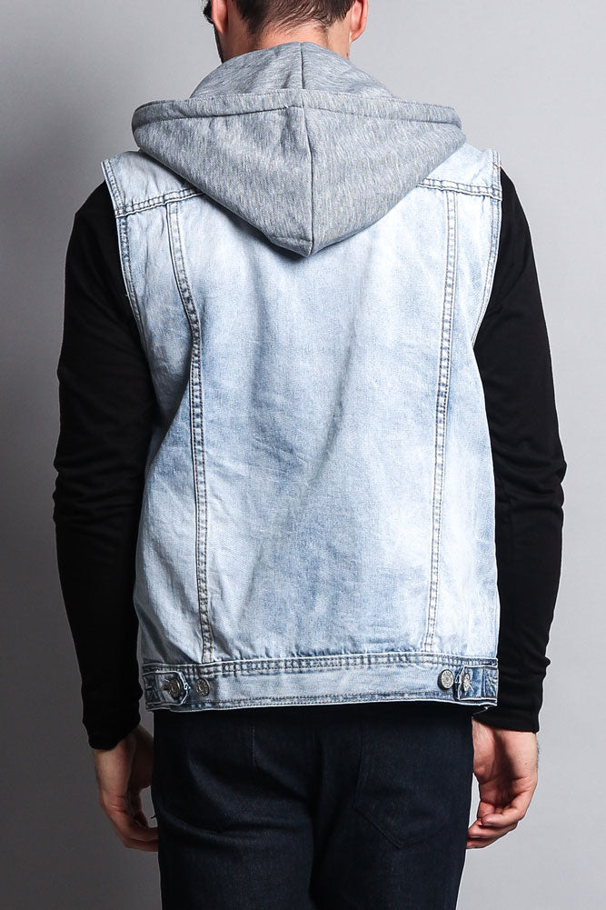 Detachable Hood Denim Vest – G-Style USA