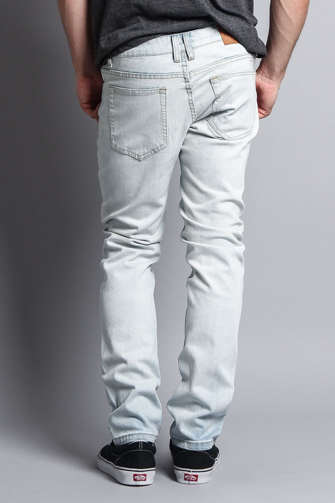 Premium Denim Skinny Fit Jeans (Bleach Blue) – G-Style USA