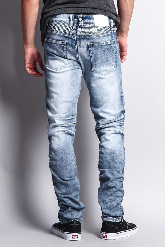 Scrunch Stacked Biker Jeans – G-Style USA