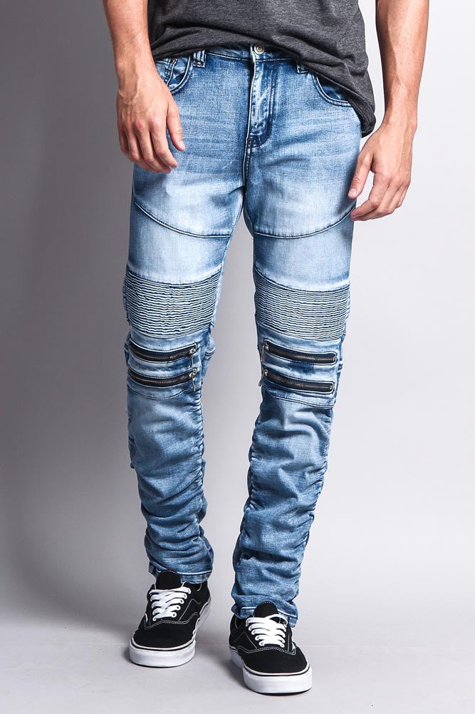 Scrunch Stacked Biker Jeans – G-Style USA