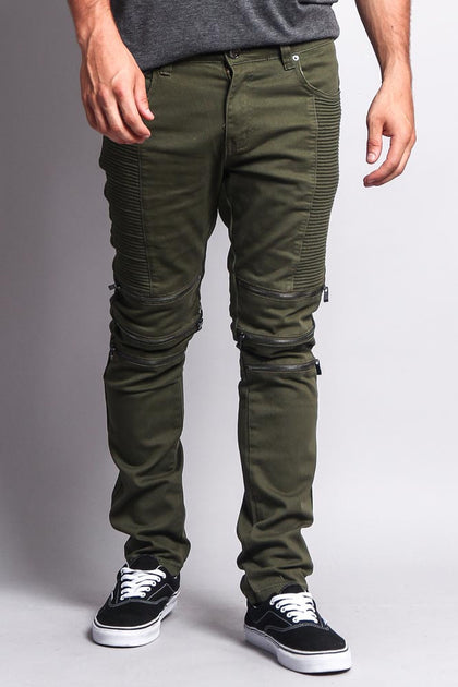 Zippered Biker Skinny Fit Pants – G-Style USA