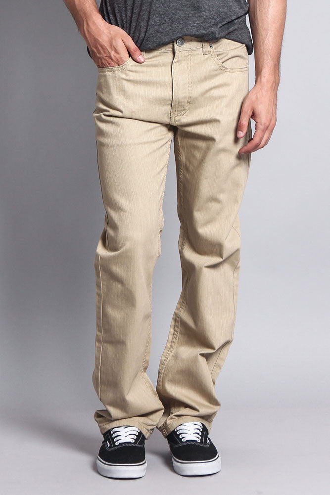 Straight Leg Jeans Khaki Color Jeans Men's Straight Fit Colored
