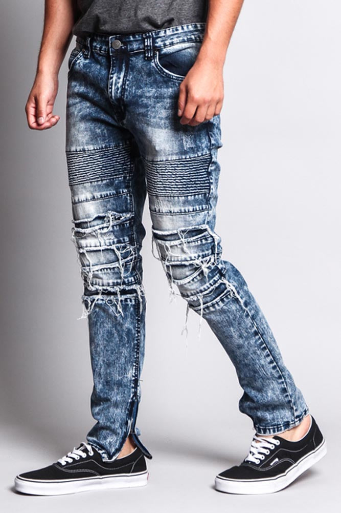 Men's Distressed Biker Jeans – G-Style USA