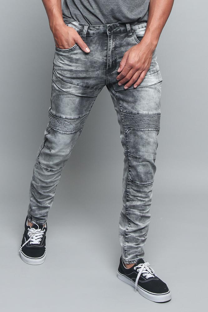 Moto Biker Denim Jeans – G-Style USA