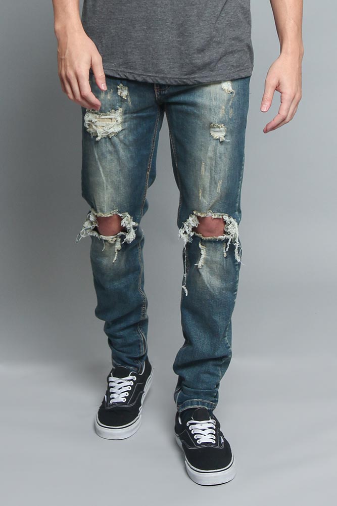 Distressed Stretchy Denim Jeans main image 0