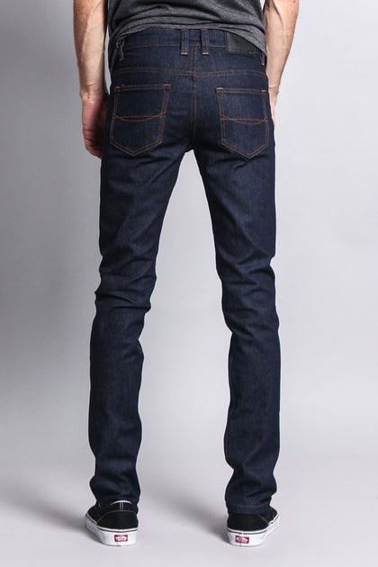 Men's Skinny Fit Raw Denim Jeans (Indigo/Timber) – G-Style USA