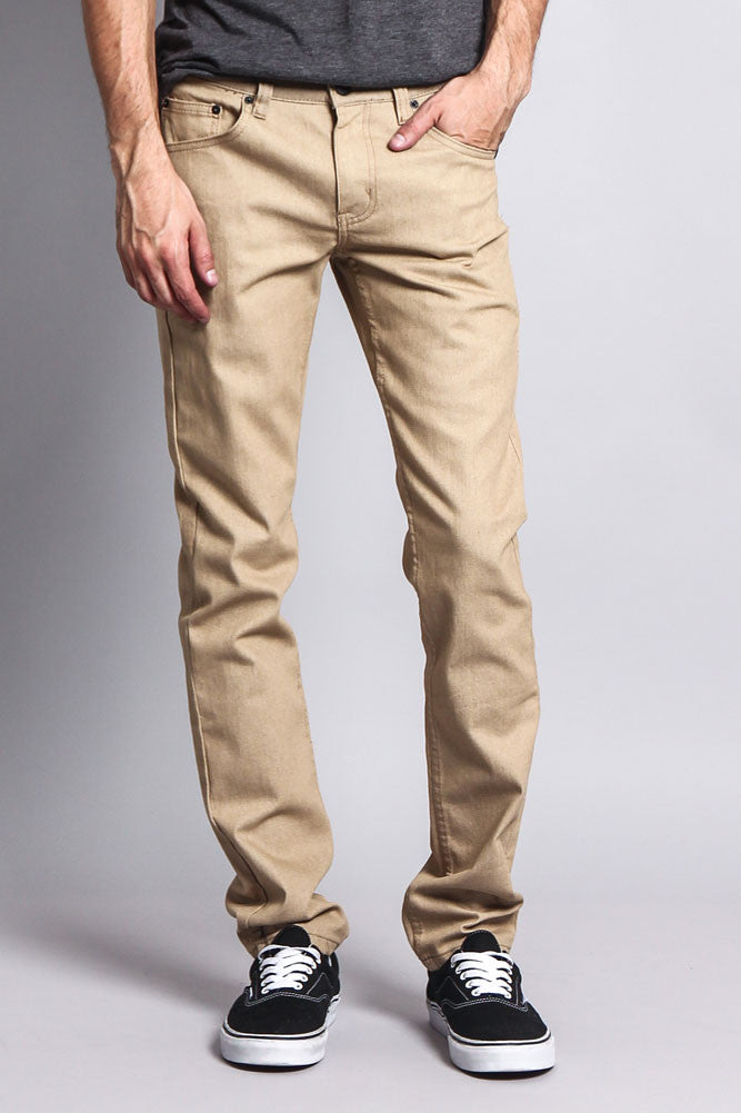 Men's slim khaki jeans orders