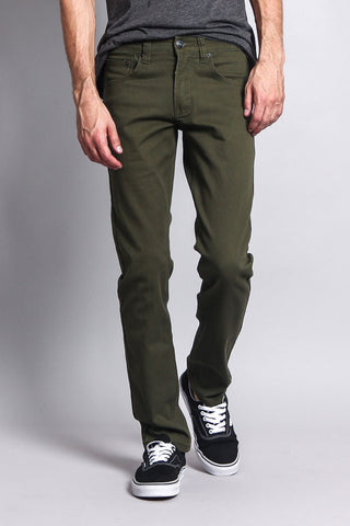 Men's Essential Skinny Fit Colored Jeans (Olive) – G-Style USA
