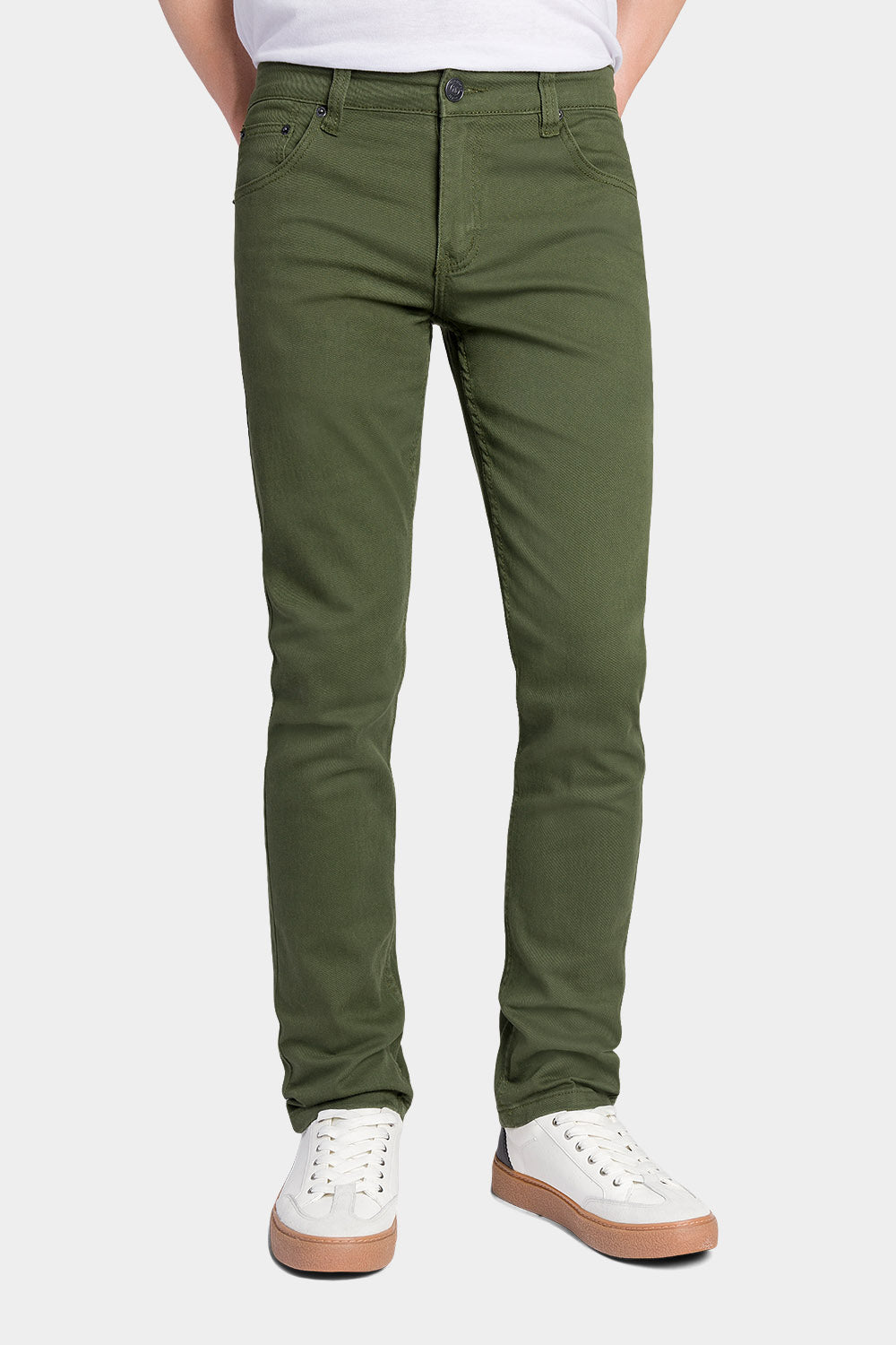 Army green skinny pants shops