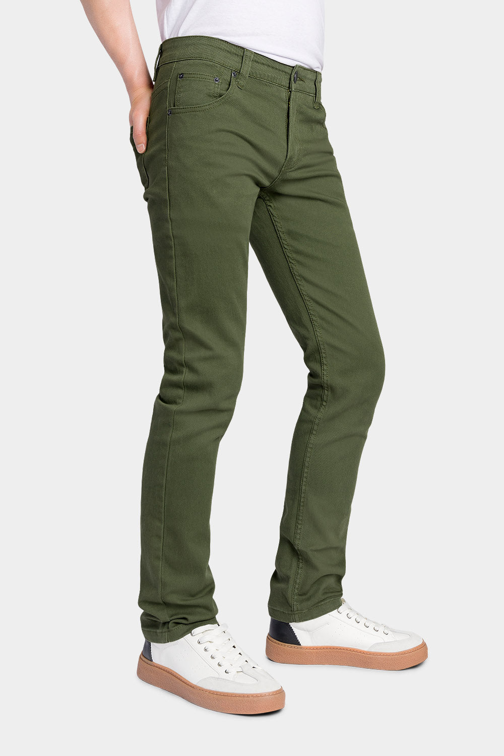 Olive fashion green skinny pants mens