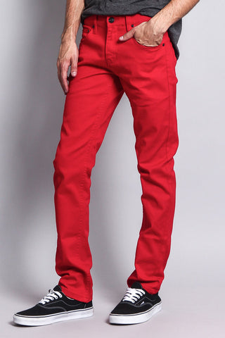 Men's Essential Skinny Fit Colored Jeans (Red) – G-Style USA