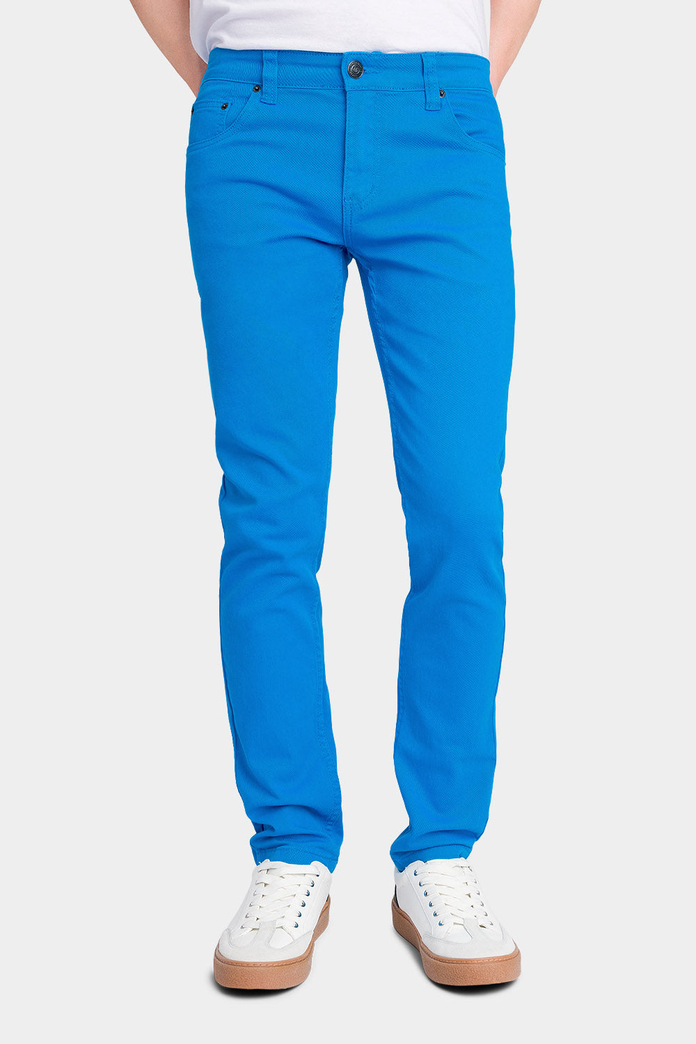 Men's Essential Skinny Fit Colored Jeans (Turquoise) GStyle USA