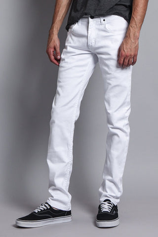 Men's Essential Skinny Fit Colored Jeans (White) – G-Style USA