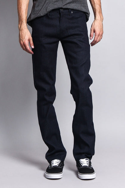 Men's Slim Fit Raw Denim Jeans (Indigo) – G-Style USA