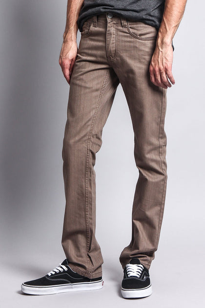 Men's Slim Fit Colored Denim Jeans (Taupe) – G-Style USA