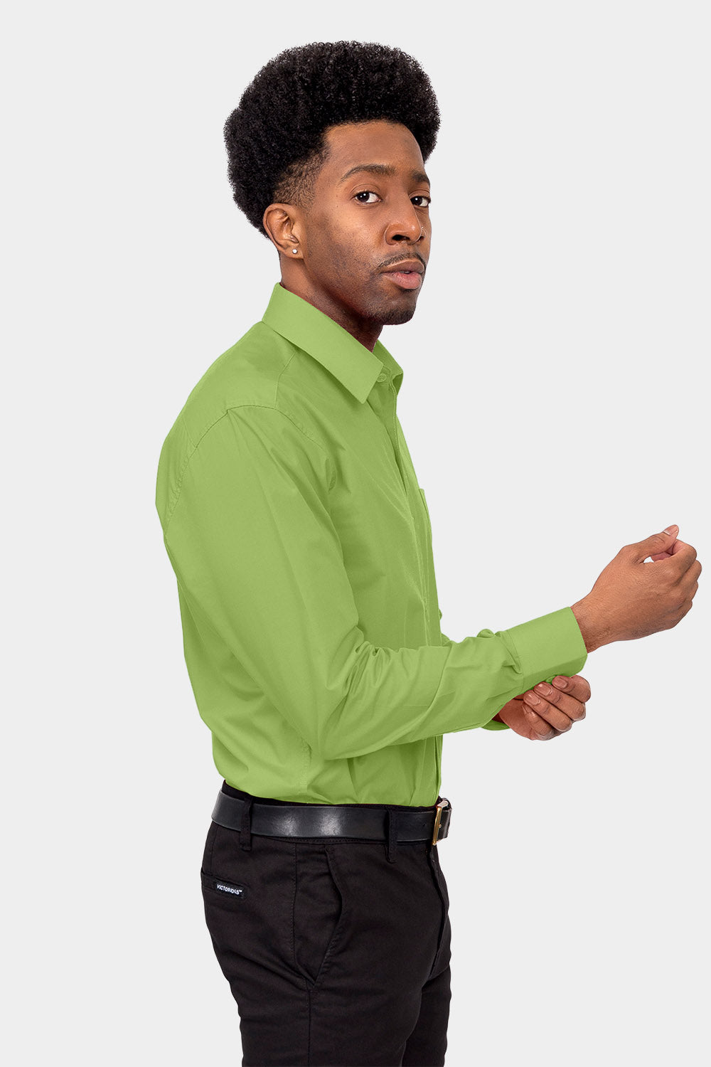 Men's Basic Solid Color Button Up Dress Shirt (Apple Green) Apple Green / 5X-Large/21-21.5 Neck/36-37 Sleeve Men's Basic Solid Color Button Up Dress Shirt (Apple Green) Apple Green / 5X-Large/21-21.5 Neck/36-37 Sleeve