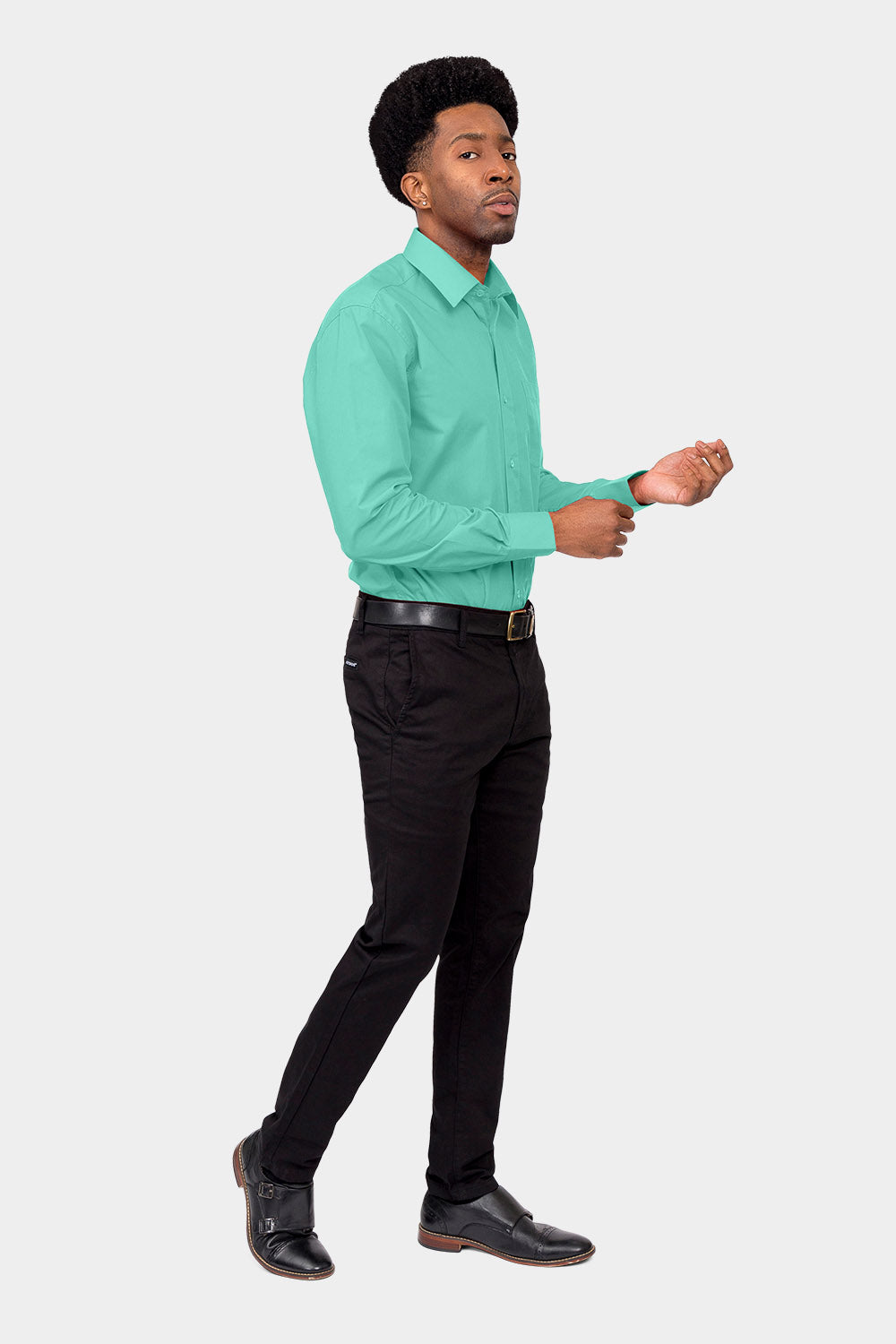 Men's Basic Solid Color Button Up Dress Shirt (Aqua), Aqua / 2X-Large/18-18.5 Neck/36-37 Sleeve Men's Basic Solid Color Button Up Dress Shirt (Aqua), Aqua / 2X-Large/18-18.5 Neck/36-37 Sleeve