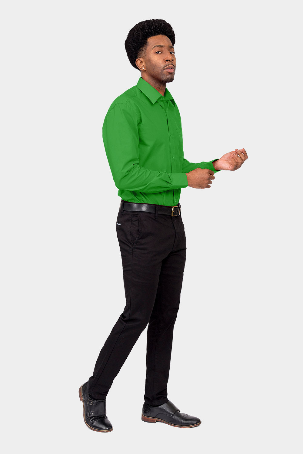 Men's Basic Solid Color Button Up Dress Shirt (Green) Green / X-Large/17-17.5 Neck/34-35 Sleeve Men's Basic Solid Color Button Up Dress Shirt (Green) Green / X-Large/17-17.5 Neck/34-35 Sleeve