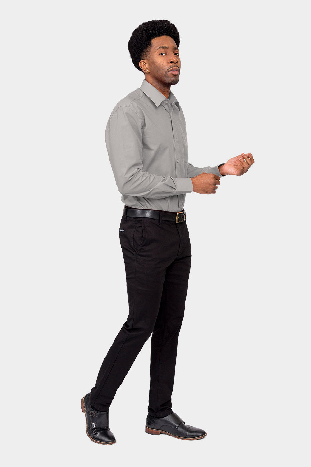 Men's Basic Solid Color Button Up Dress Shirt (Grey) Grey / X-Large/17-17.5 Neck/36-37 Sleeve Men's Basic Solid Color Button Up Dress Shirt (Grey) Grey / X-Large/17-17.5 Neck/36-37 Sleeve
