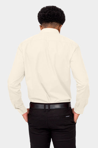 Men's Basic Solid Color Button Up Dress Shirt (Ivory) – G-Style USA