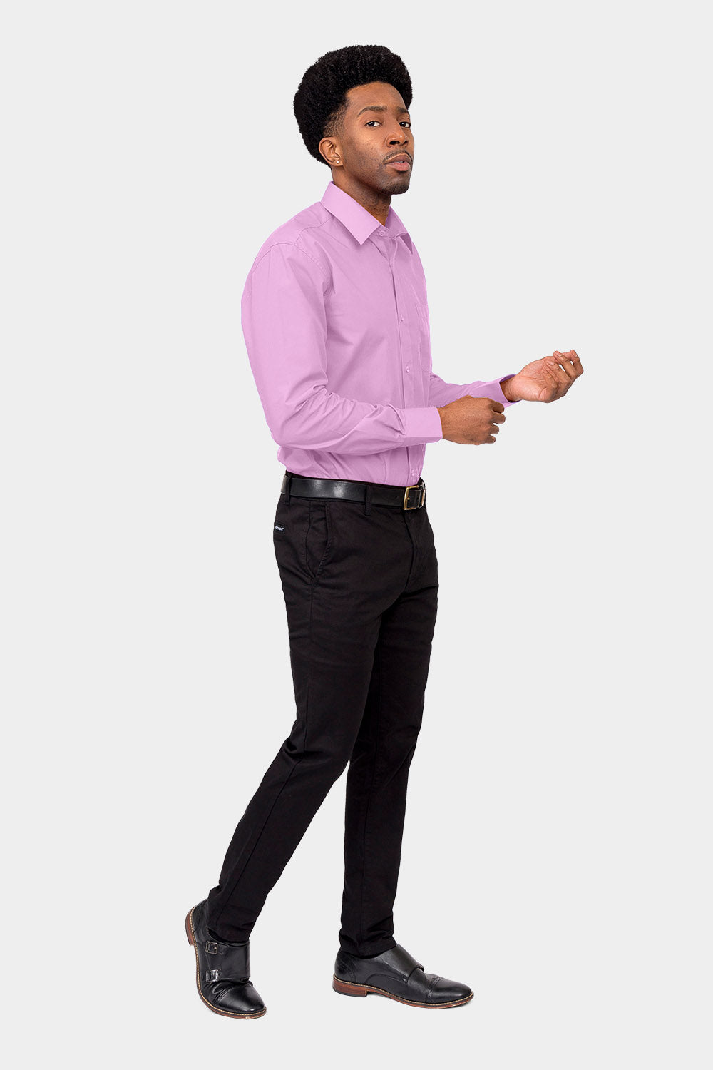 Men's Basic Solid Color Button Up Dress Shirt (Lilac), Lilac / 5X-Large/21-21.5 Neck/36-37 Sleeve Men's Basic Solid Color Button Up Dress Shirt (Lilac), Lilac / 5X-Large/21-21.5 Neck/36-37 Sleeve