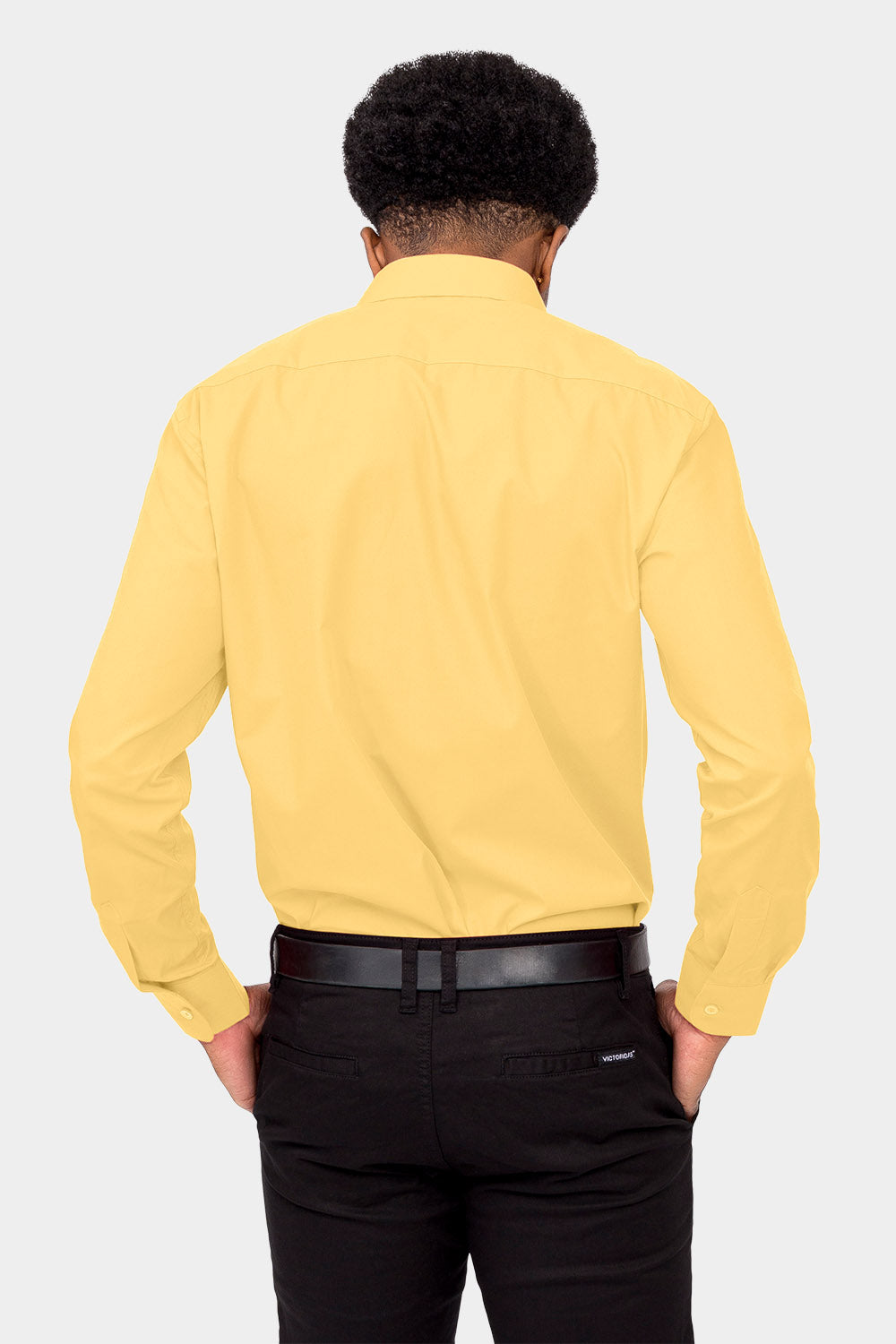 Men's Basic Solid Color Button Up Dress Shirt (Lemon) – G-Style USA