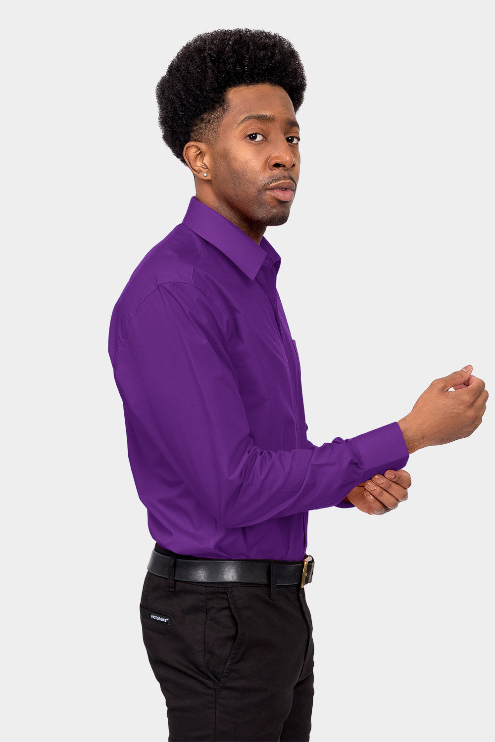 men purple dress shirts goTIELESS Ultimate Dress Shirt (Lavender)