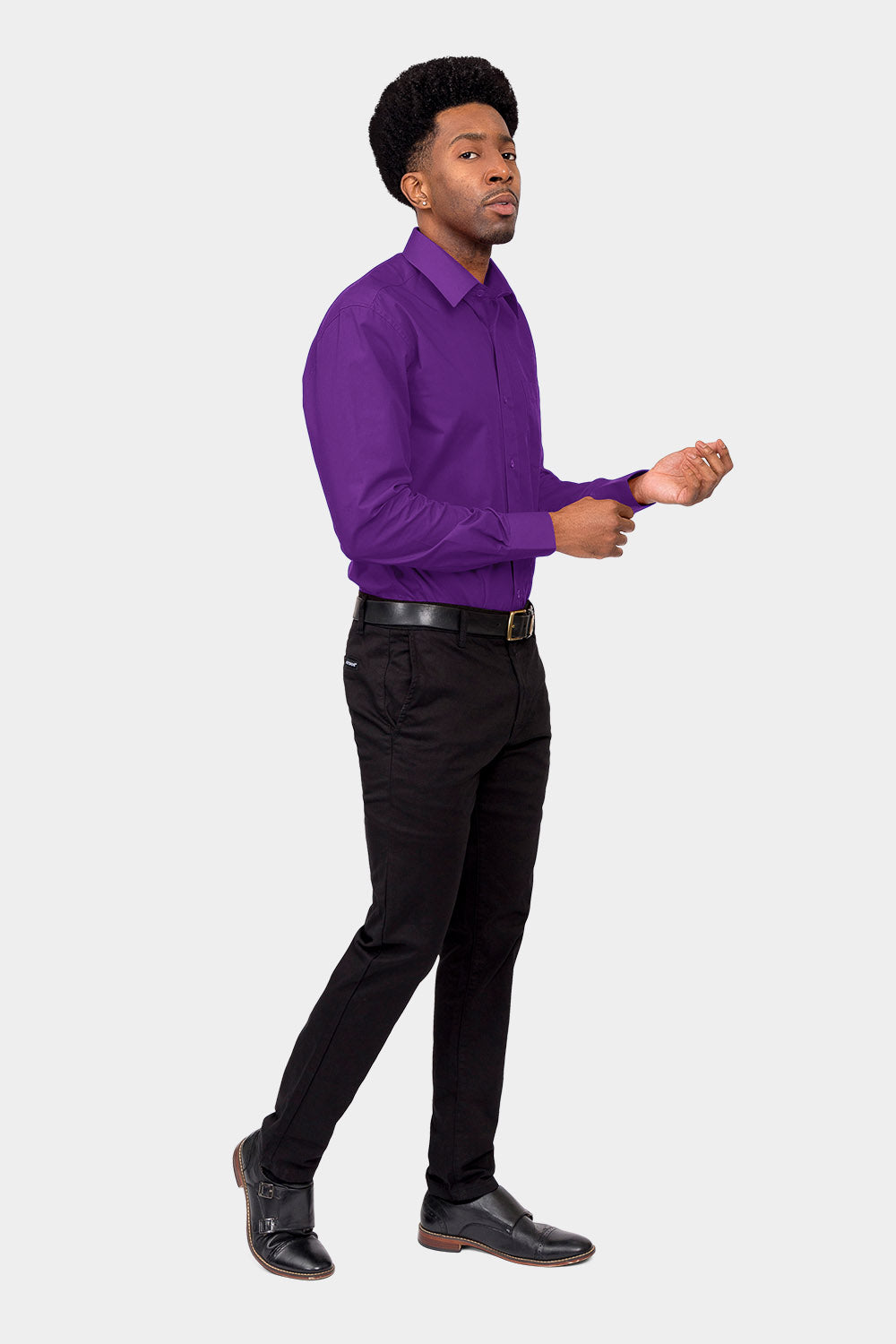 Men's Basic Solid Color Button Up Dress Shirt (Purple) Purple / Medium/15-15.5 Neck/32-33 Sleeve Men's Basic Solid Color Button Up Dress Shirt (Purple) Purple / Medium/15-15.5 Neck/32-33 Sleeve
