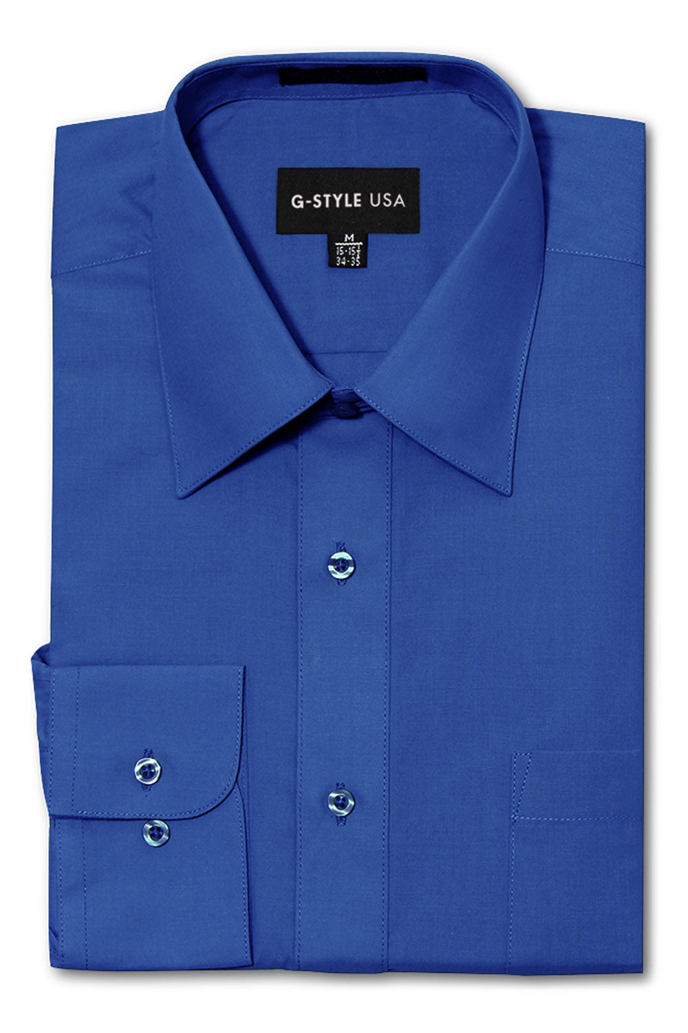 Men's Basic Solid Color Button Up Dress Shirt (Royal Blue) – G-Style USA