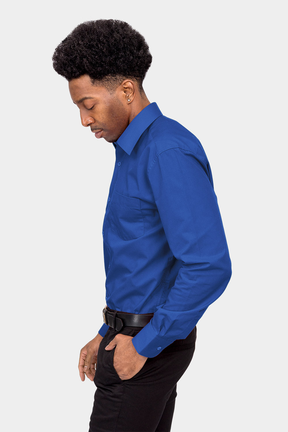 Men's Basic Solid Color Button Up Dress Shirt (Royal Blue), Royal Blue / 2X-Large/18-18.5 Neck/36-37 Sleeve Men's Basic Solid Color Button Up Dress Shirt (Royal Blue), Royal Blue / 2X-Large/18-18.5 Neck/36-37 Sleeve