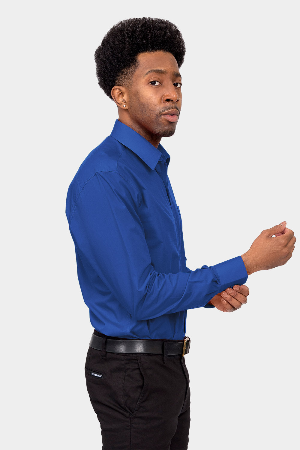 Men's Basic Solid Color Button Up Dress Shirt (Royal Blue) Royal Blue / 2X-Large/18-18.5 Neck/36-37 Sleeve Men's Basic Solid Color Button Up Dress Shirt (Royal Blue) Royal Blue / 2X-Large/18-18.5 Neck/36-37 Sleeve