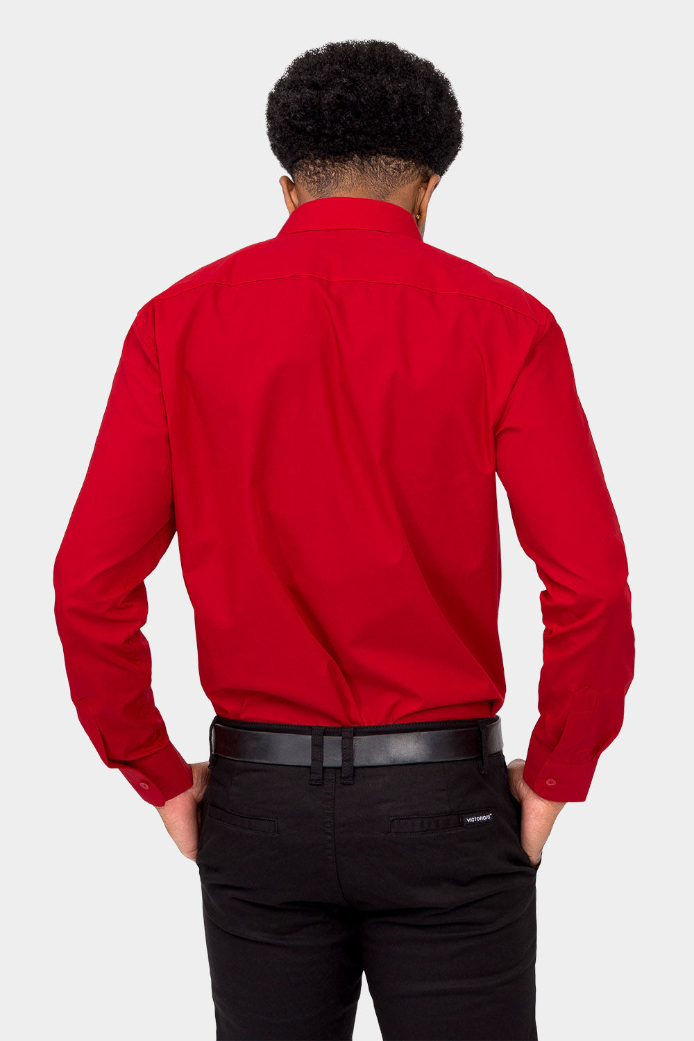 red dress shirt men Men's Basic Solid Color Button Up Dress Shirt (Red), Red / Large/16-16.5 Neck/34-35 Sleeve