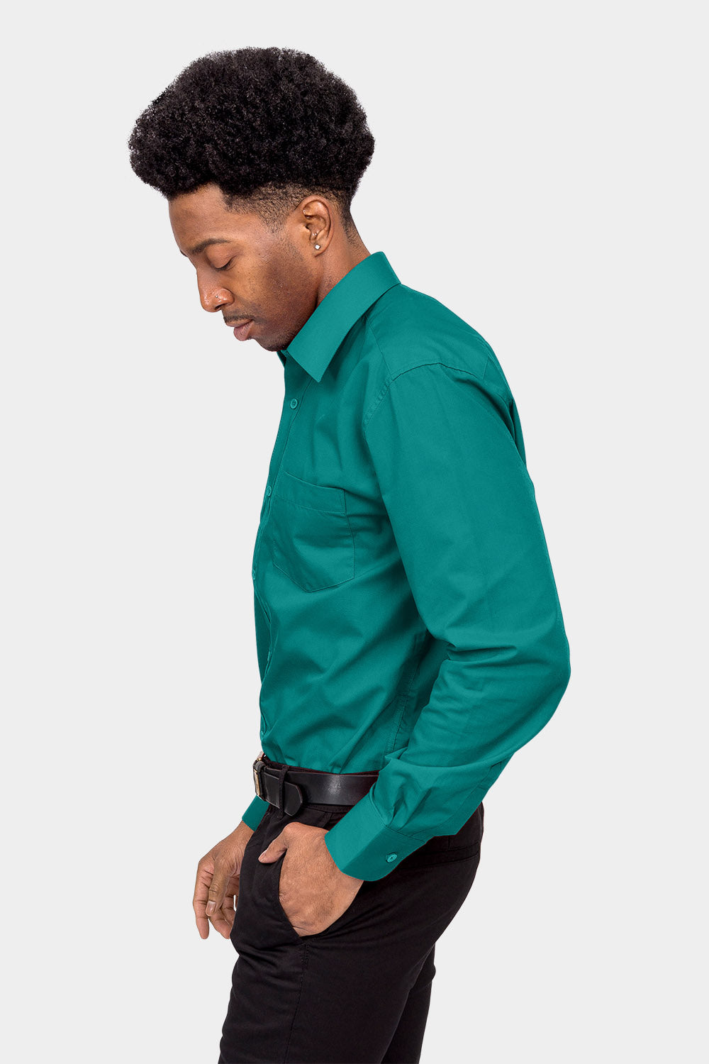 Men's Basic Solid Color Button Up Dress Shirt (Teal), Teal / 3X-Large/19-19.5 Neck/36-37 Sleeve Men's Basic Solid Color Button Up Dress Shirt (Teal), Teal / 3X-Large/19-19.5 Neck/36-37 Sleeve