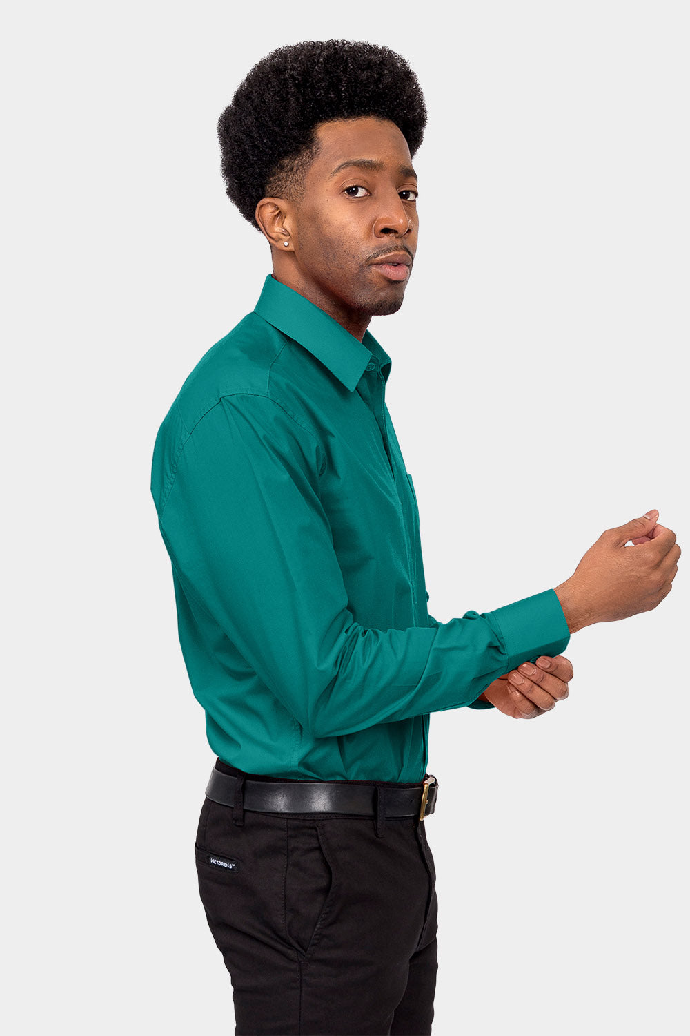 Men's Basic Solid Color Button Up Dress Shirt (Teal), Teal / 3X-Large/19-19.5 Neck/36-37 Sleeve Men's Basic Solid Color Button Up Dress Shirt (Teal), Teal / 3X-Large/19-19.5 Neck/36-37 Sleeve
