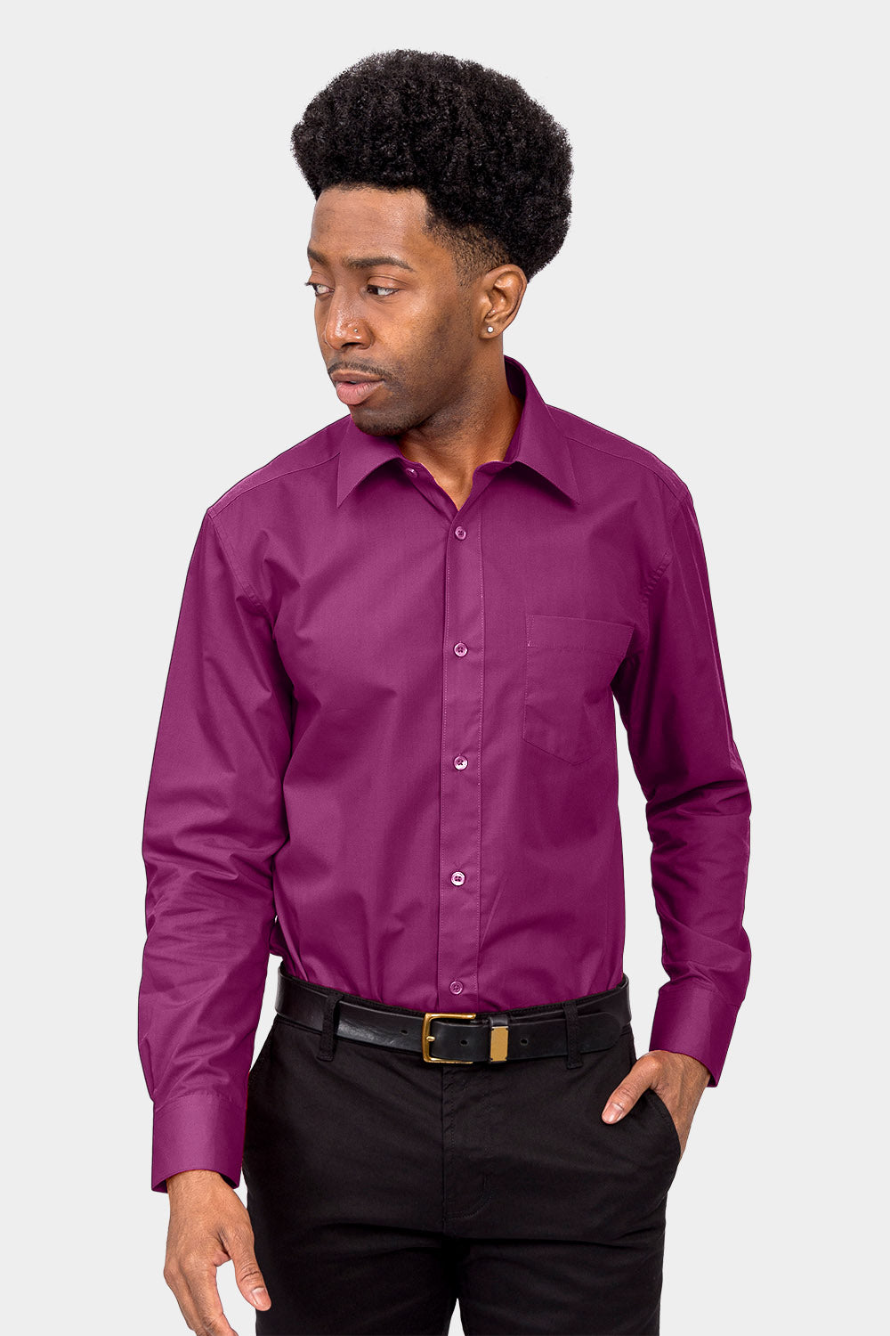 fall colored men's dress shirts Men's Luxury Shiny Silk Like Satin Dress Shirt Long Sleeve Casual Slim Fit Muscle Button Up Shirts Rose Gold M