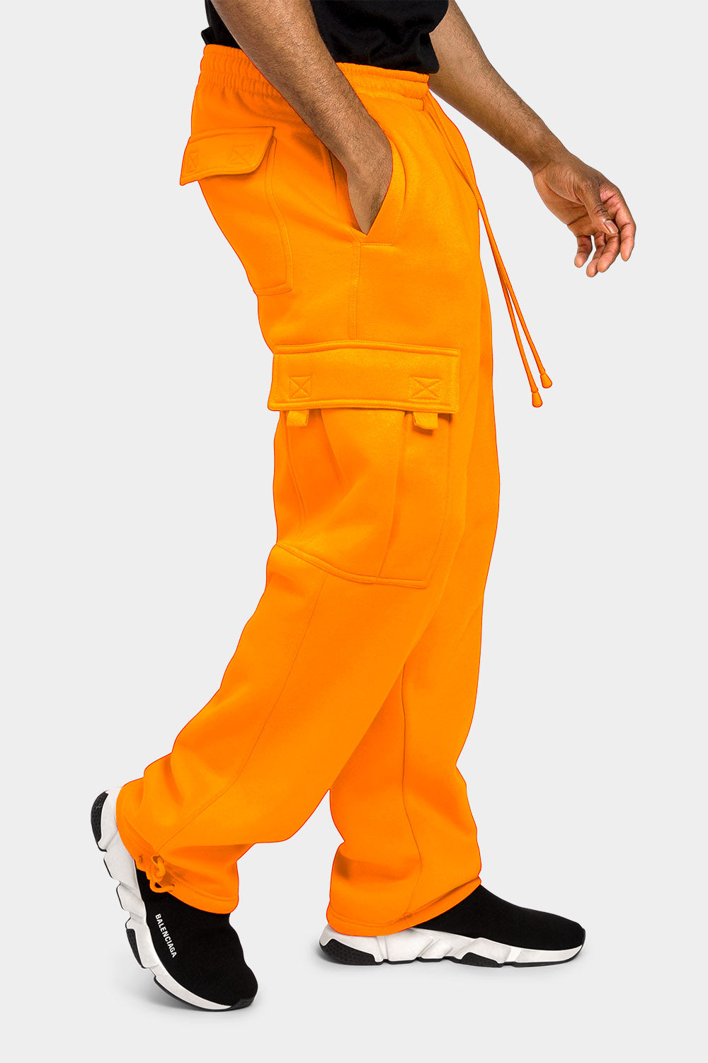 Men's Solid Fleece Heavyweight Cargo Sweat Pants