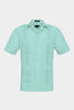Men's Short Sleeve Cuban Style Guayabera Shirt (Aqua)