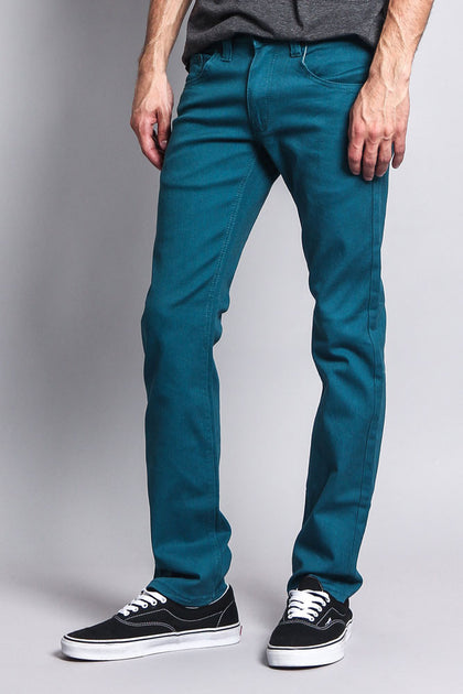 Men's Slim Fit Colored Jeans (Devil Blue) – G-Style USA