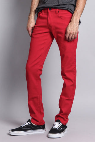 Men's Slim Fit Colored Jeans (Red) – G-Style USA