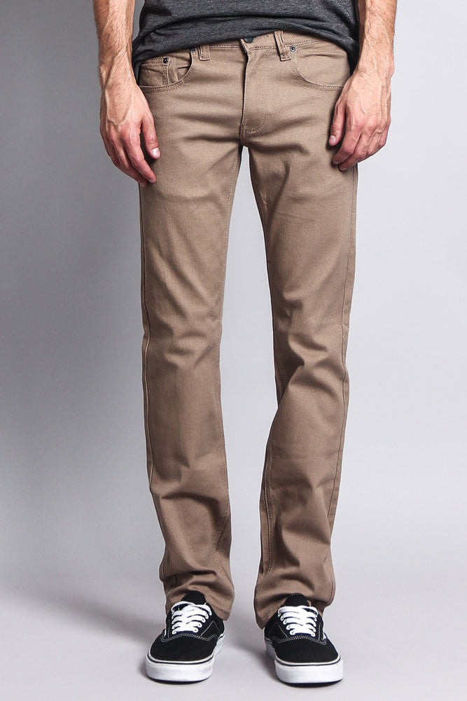 Men's Slim Fit Colored Jeans (Taupe) GStyle USA