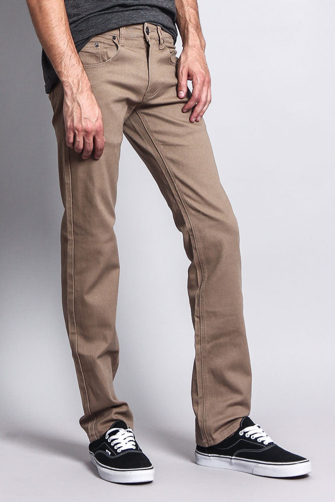 Men's Slim Fit Colored Jeans (Taupe) GStyle USA
