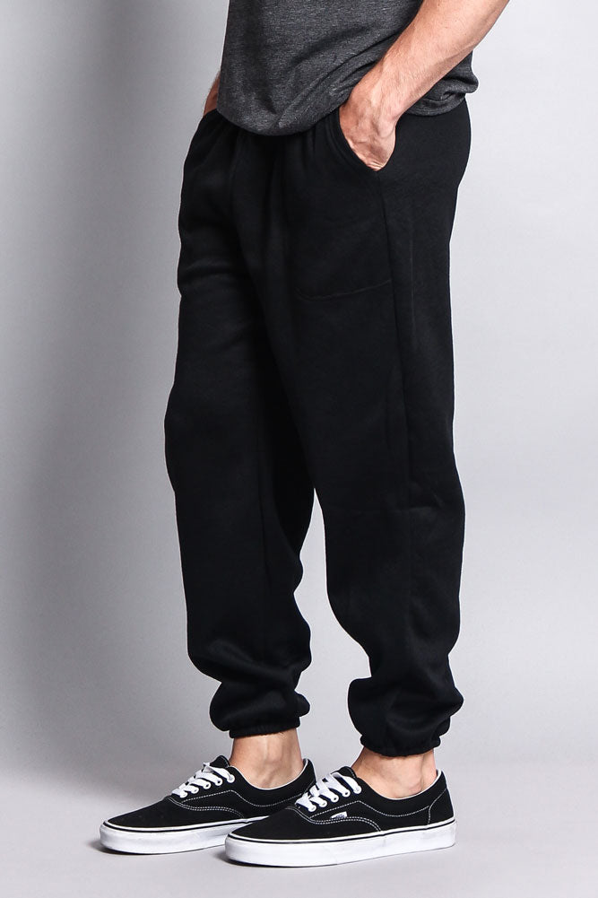 Fleece Sweatpants Solid Black