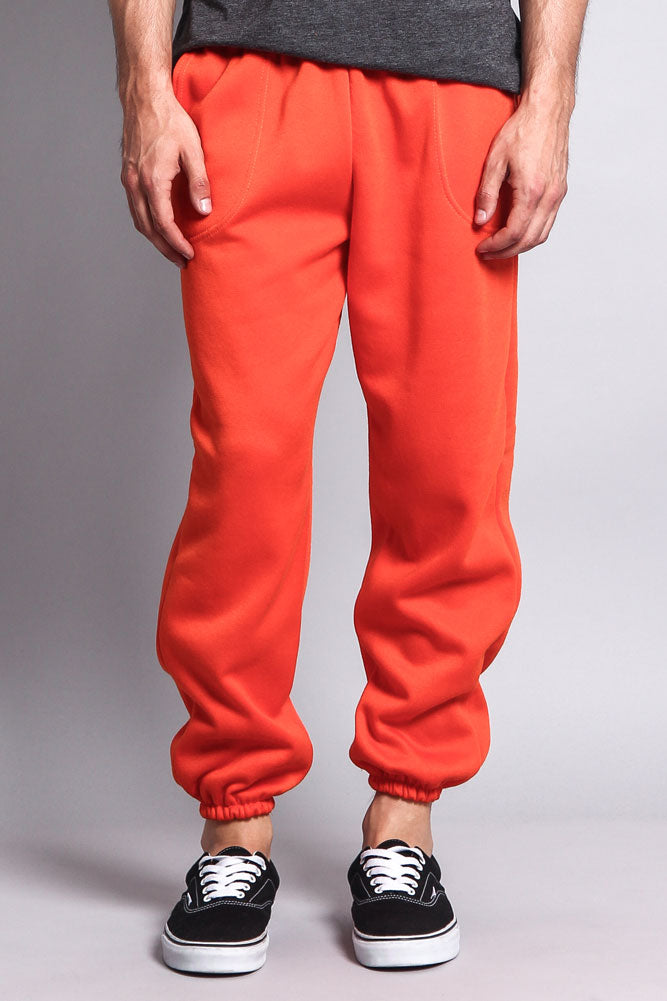 Basic Solid Color Fleece Sweatpants